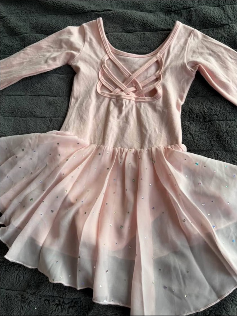Girls Pink Ballet Tutu Dress with Crisscross Front